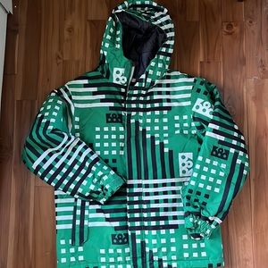 686 Green White Black Snow Coat Jacket Youth XL
